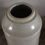 Vintage greige glazed stoneware vase