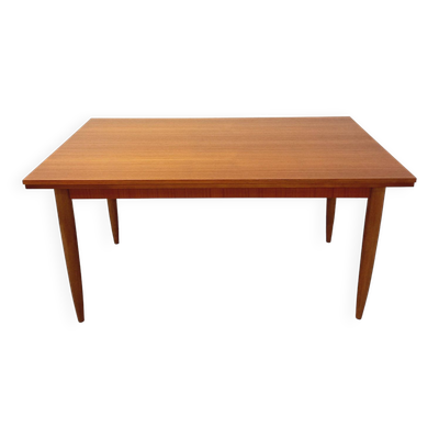 Table à manger style scandinave vintage des années 50 60 en teck avec rallonges