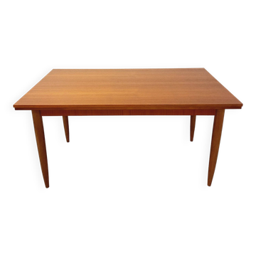 Table à manger style scandinave vintage des années 50 60 en teck avec rallonges