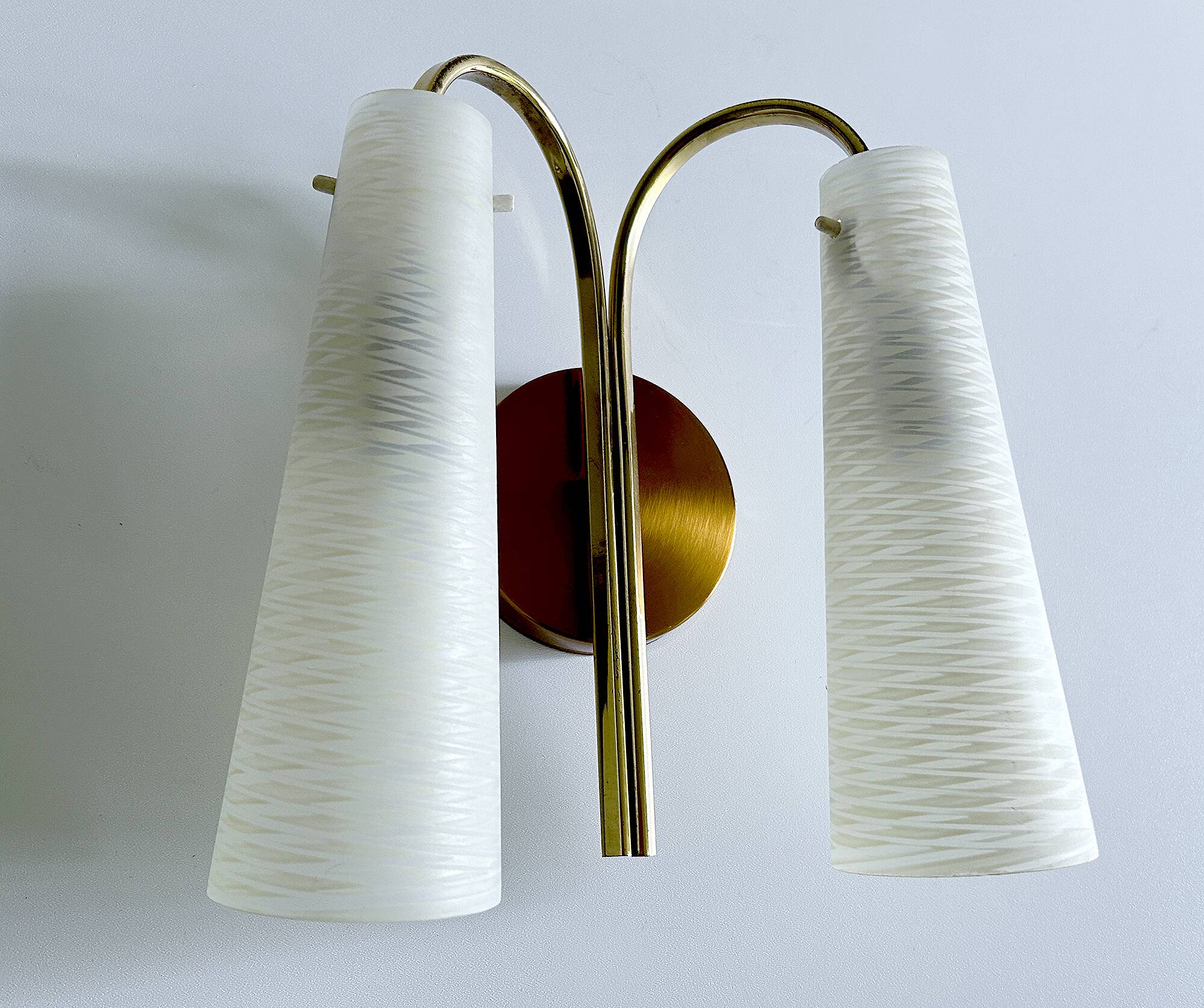 Vintage Italian Double Glass Sconce