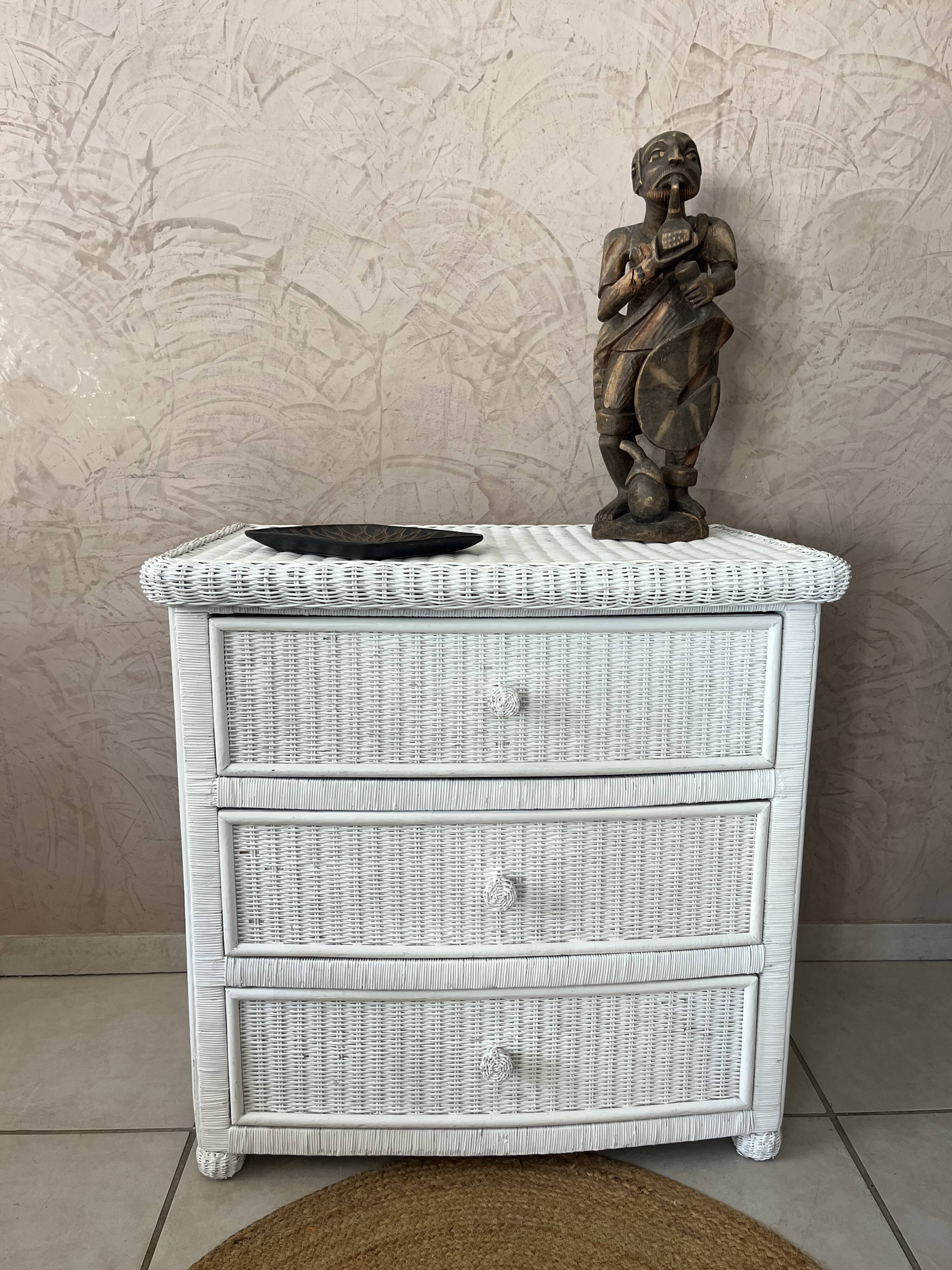 Rattan chest of drawers
