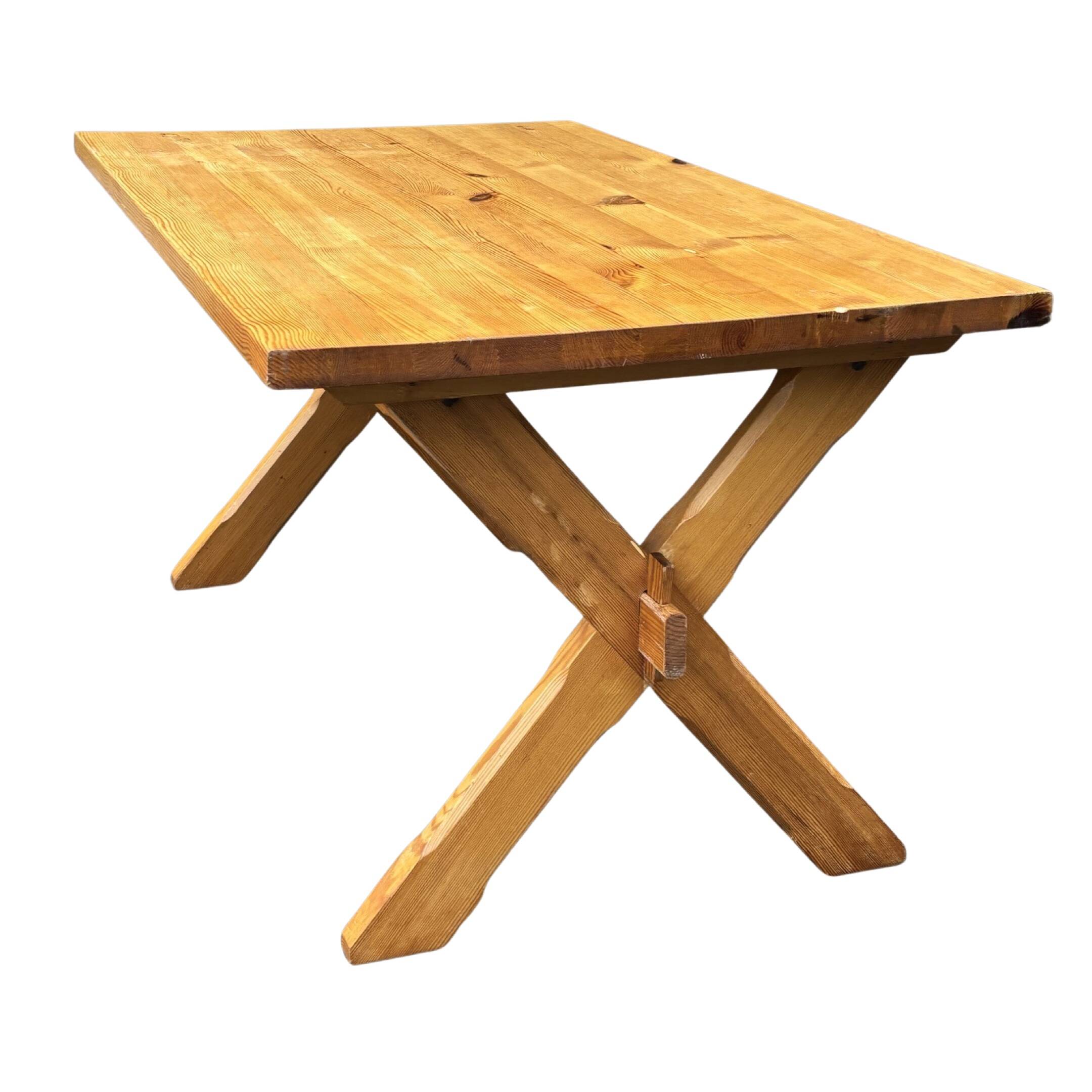 Vintage dining table pinewood 1960 minimalist dining table