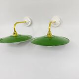 Enamelled sheet metal wall lights