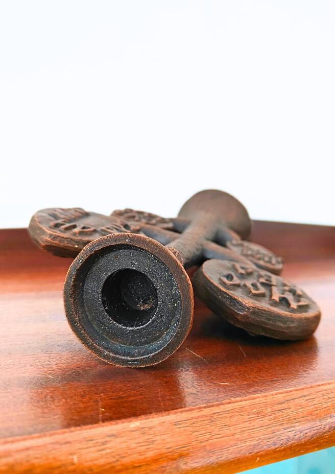 Mid-century bronze candlestick Golden Ring from Russia