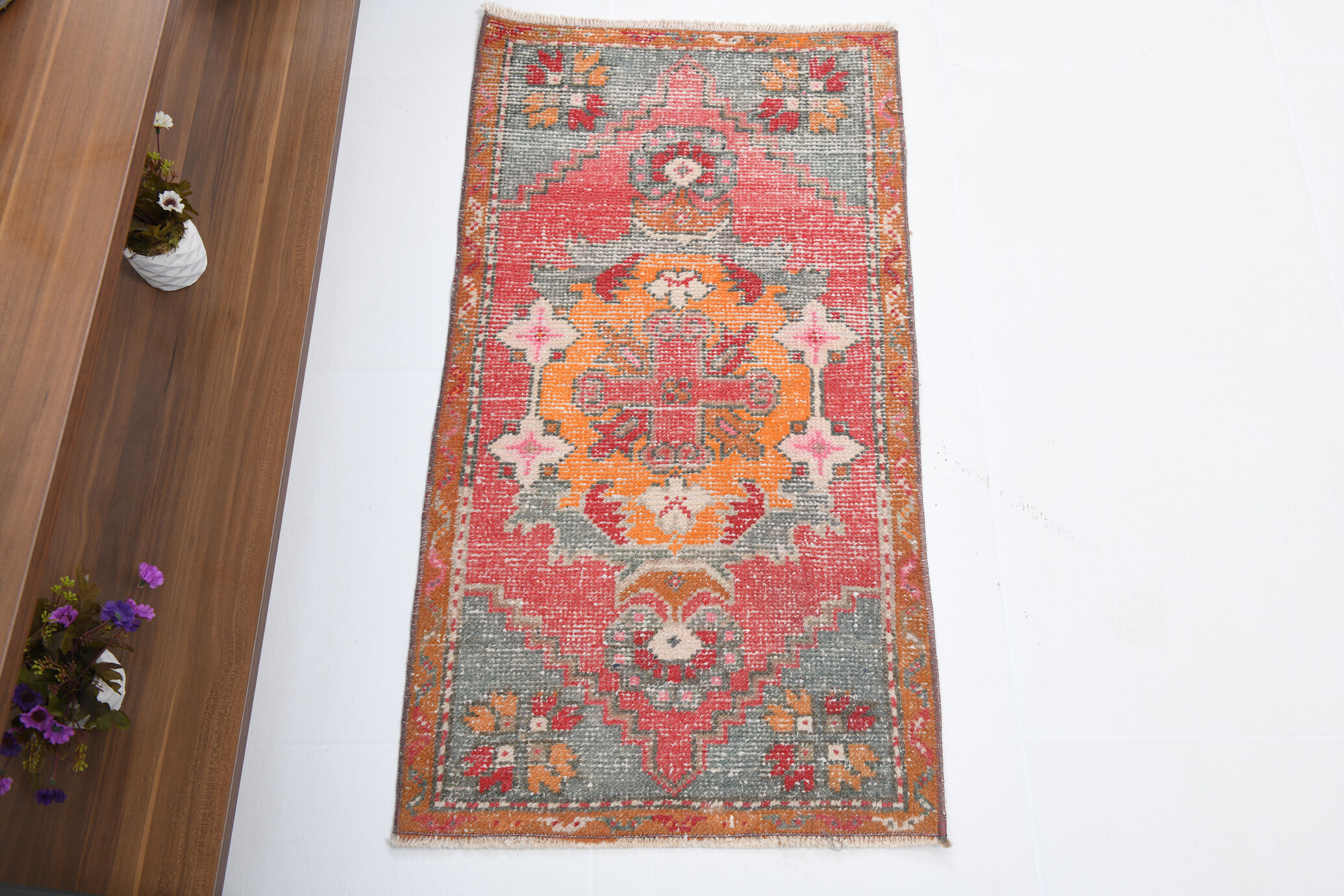 96x51 cm wool vintage rug