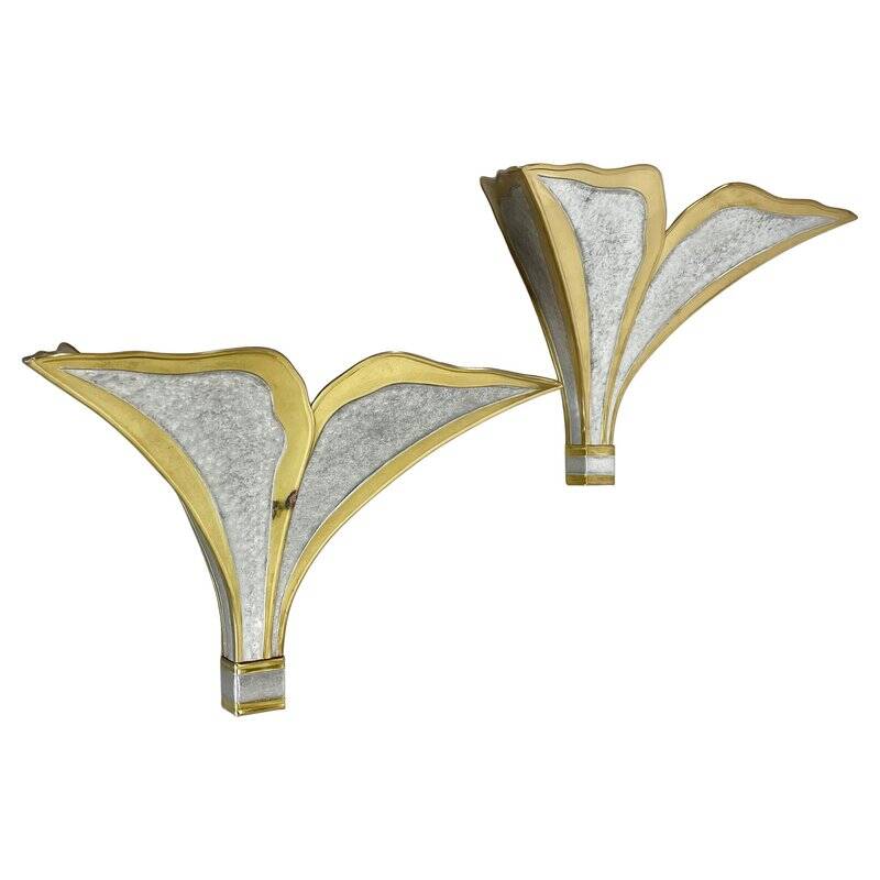 Appliques murales bicolores d'Henri Fernandez pour Honoré, France, années 1970, lot de 2