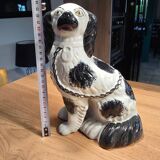 Pair of Staffordshire-type ceramic dogs - King Charles - 20th century