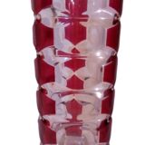 Triangular glass vase