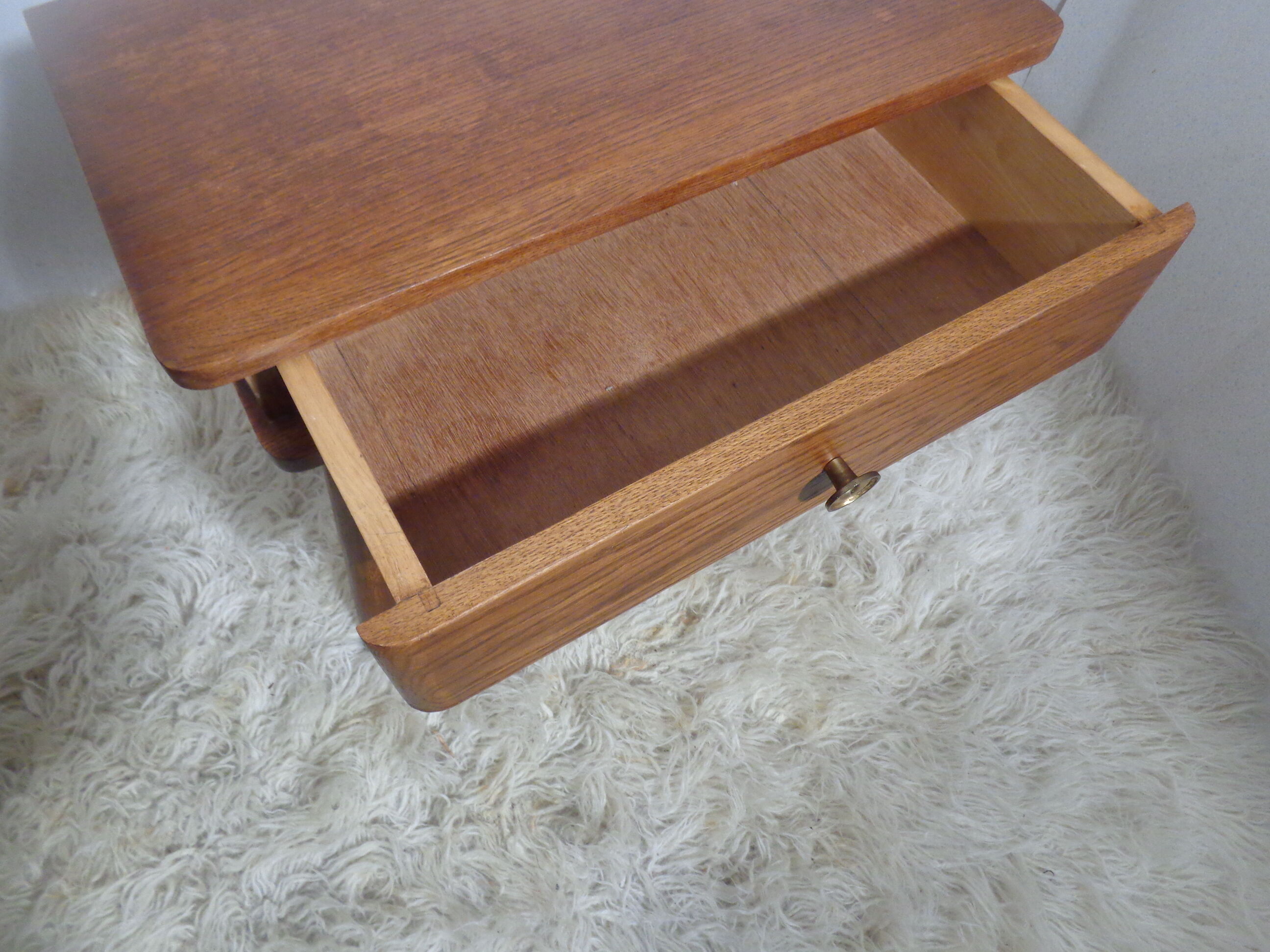 Bedside table or mini dresser vintage compass feet