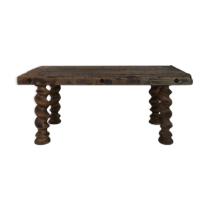 table basse primitive - bois brut