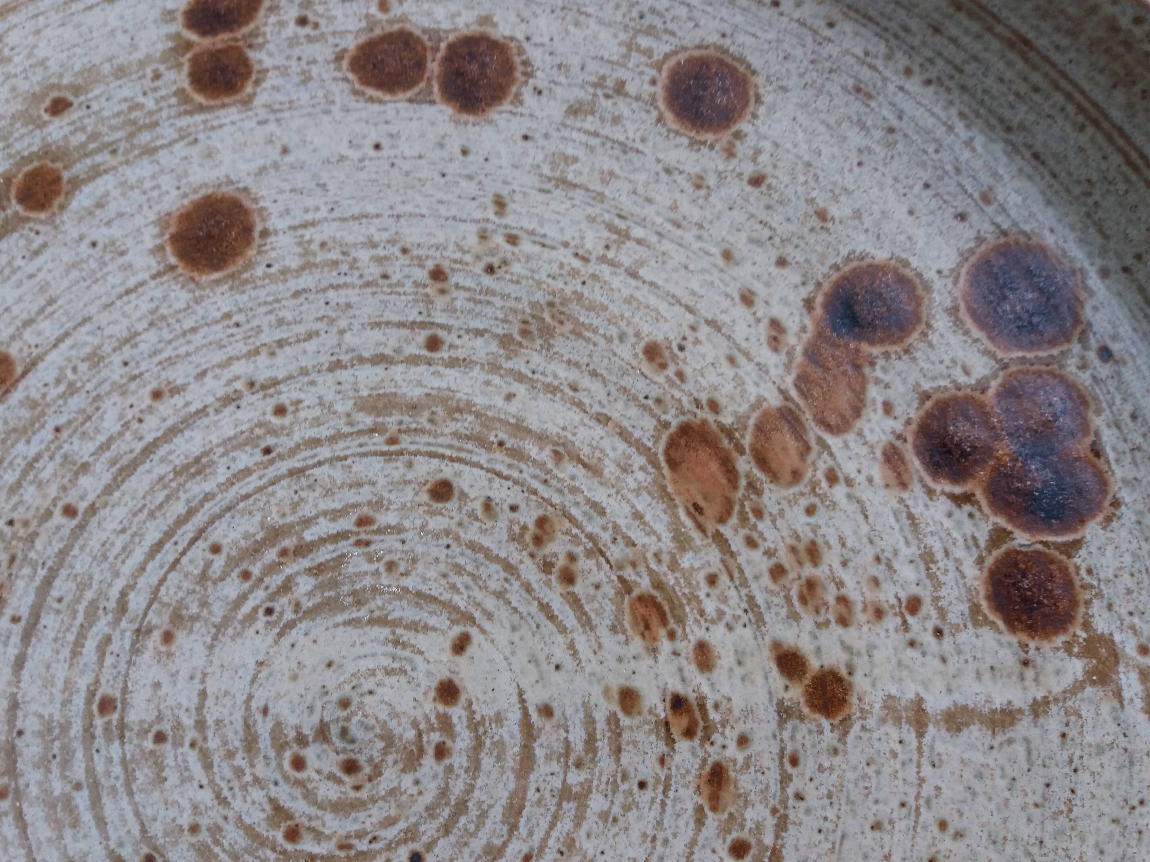 Pie or cake dish in Puisaye stoneware signed Jean-Pierre Prud'homme