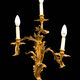 Pair of gilded bronze wall sconces in Rococo style, three lights.
