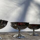 6 stainless steel cups on foot 1970