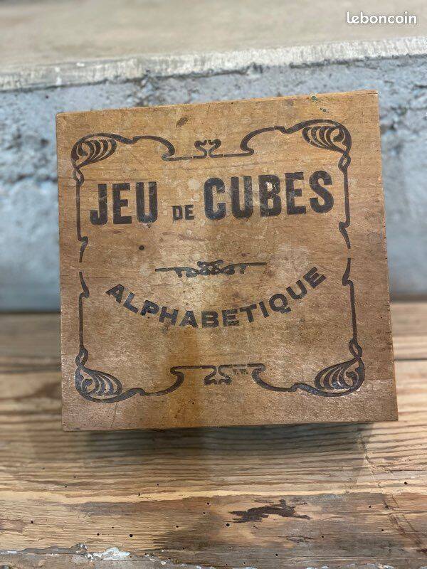 Wooden Alphabet Cubes Set - Vintage