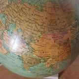 Earth globe, world map, glass and marble