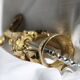 French ornate brass corkscrew wine opener