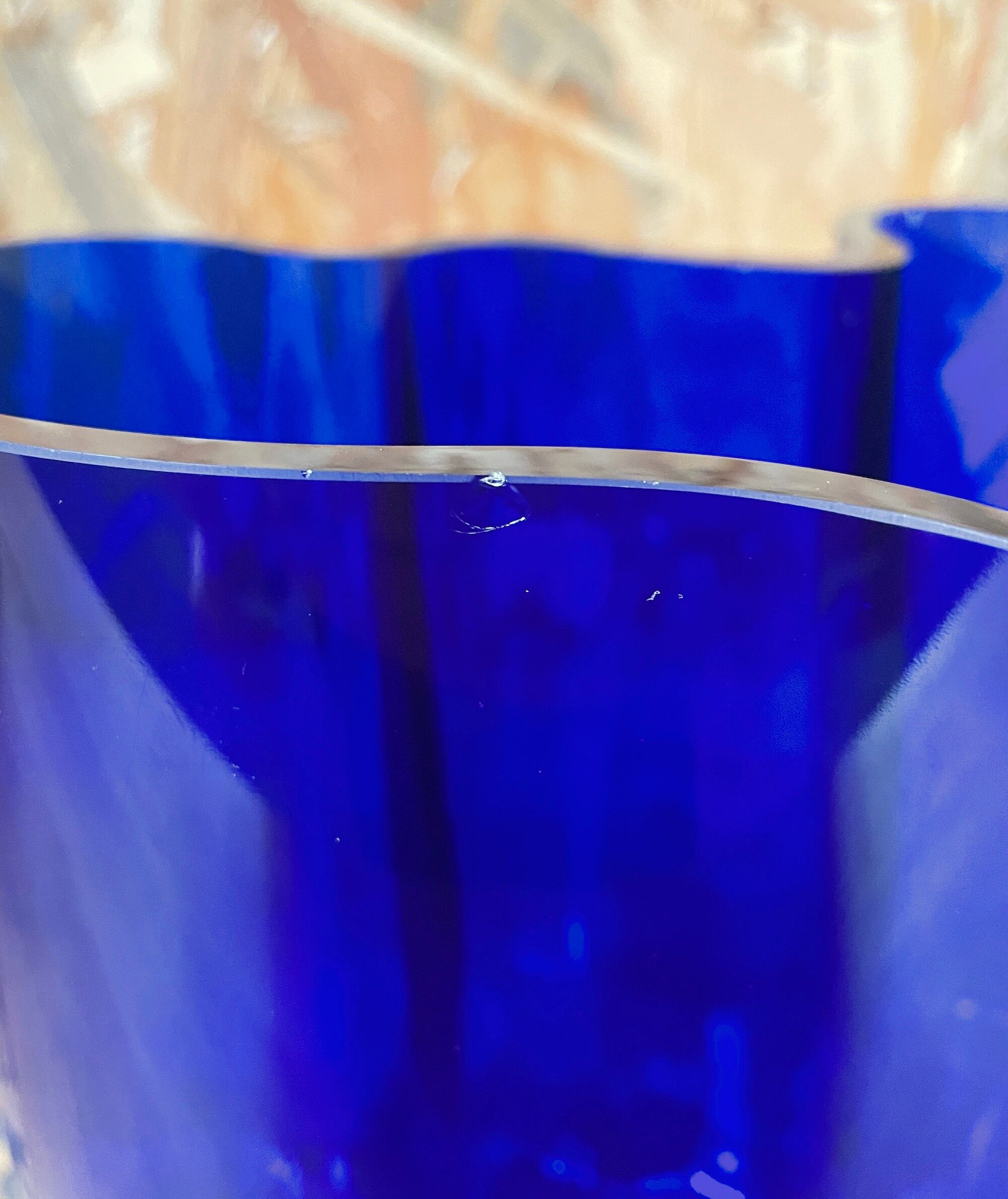 Cobalt blue Savoy vase by Alvar Aalto, numbered and signed 1989