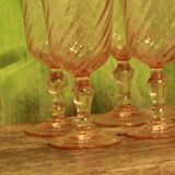 Set of vintage pink glasses