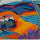 Pierre Ambrogiani: Village on the Hill, Original Signed Lithograph