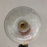 Vintage holophanous glass pendant lamp