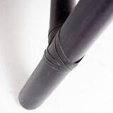 Pair of black woven leather lounge chairs