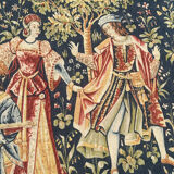 Hand-screen printed tapestry "concert of fountains"