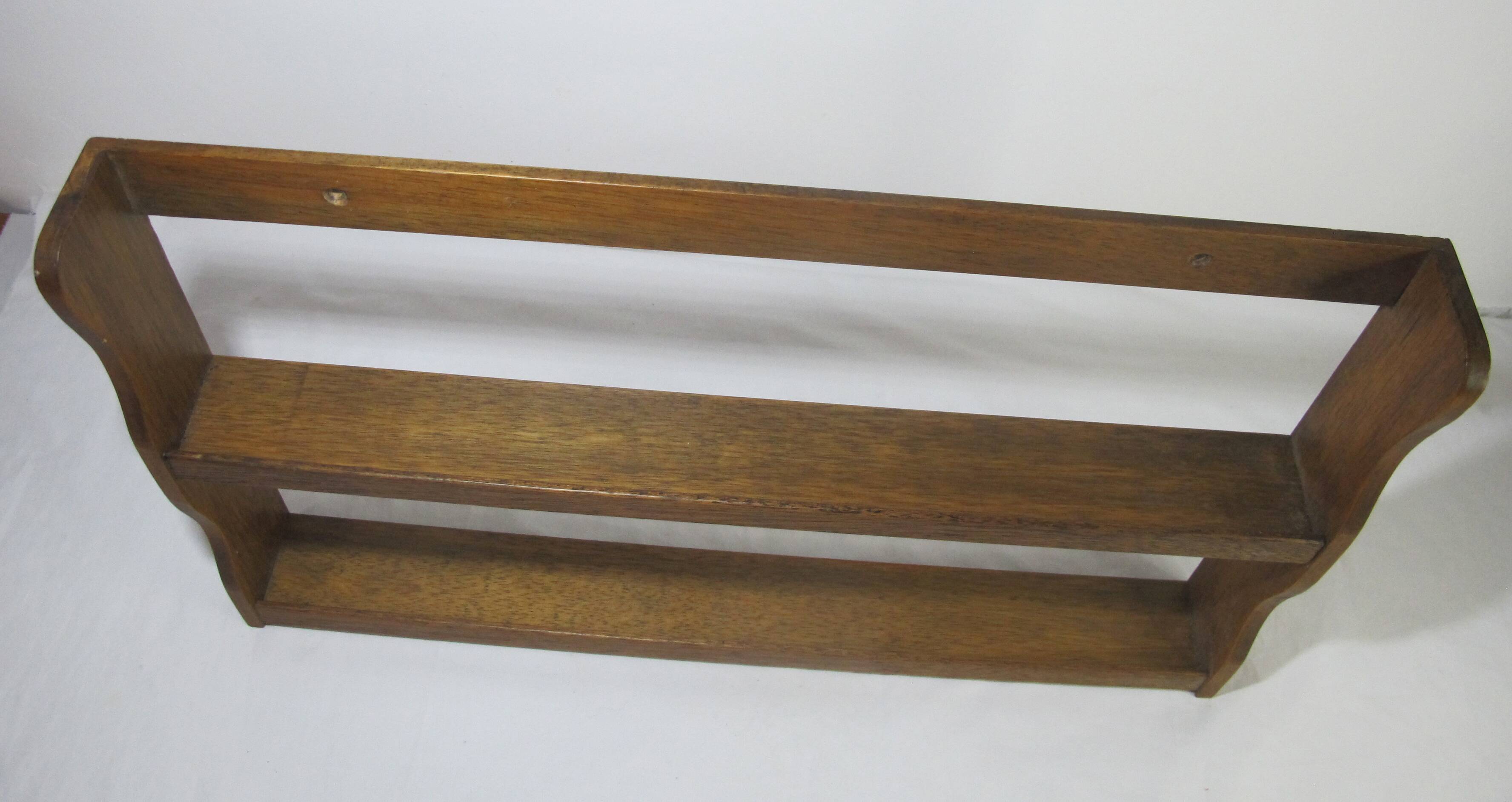 Vintage oak wall spice rack