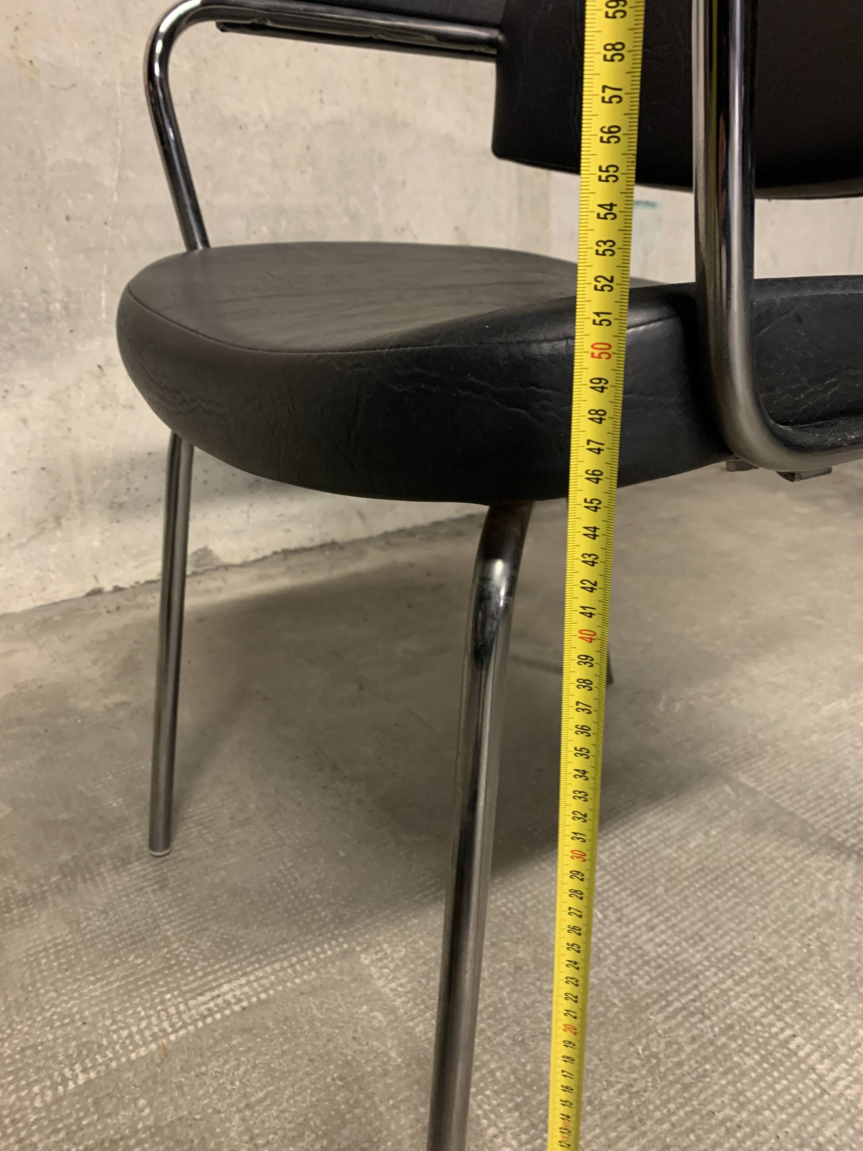 Vintage Retro Design Black Faux Leather Armchair