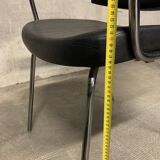 Vintage Retro Design Black Faux Leather Armchair