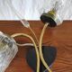 Double wall lights in gold metal and glass tulip - 60s/70s