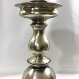 Pied de lampe en bronze argenté