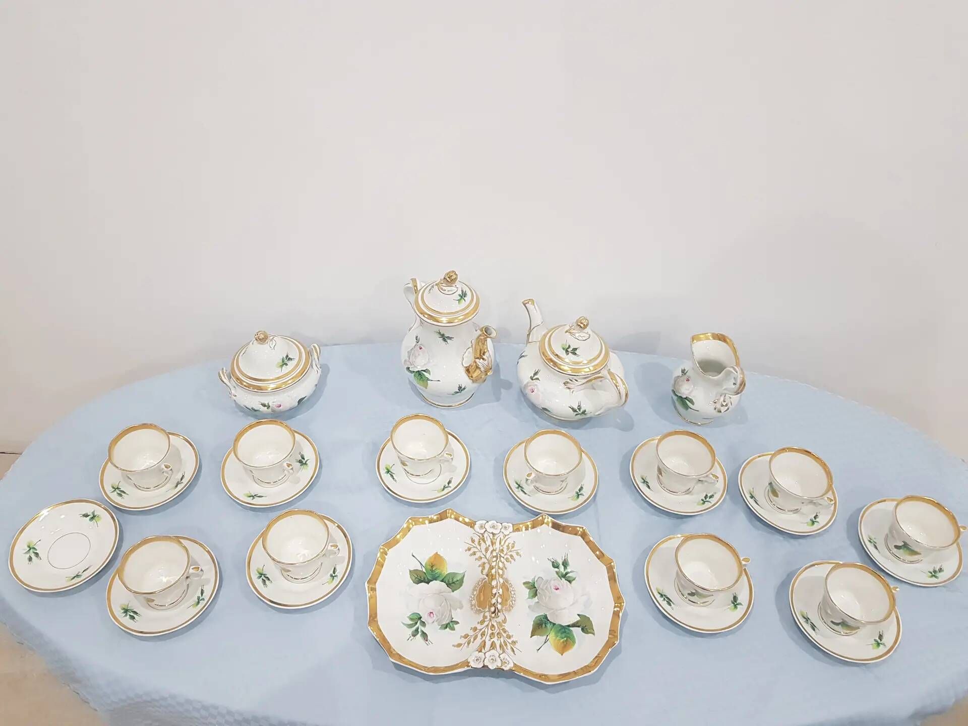 Coffee service set, white porcelain with gilding, KPM, Germany, 19th centur