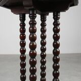 French octagonal Rustic Baroque Oak Side Table, circa 1850