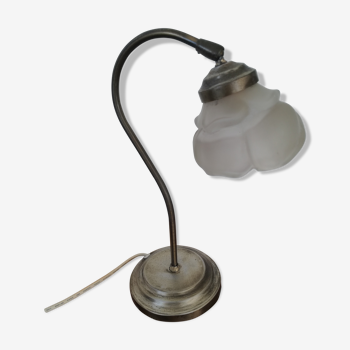 Lampe fleur laiton vintage