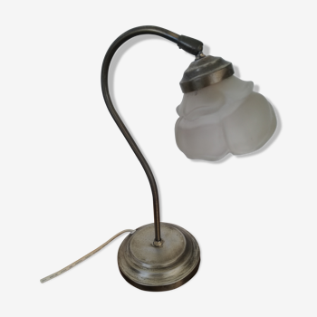 Vintage brass flower lamp