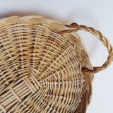Duo of braided wicker trays