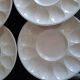 Set of 6 Vintage Mimosa Egg Plates – Speckled Cream Ceramic