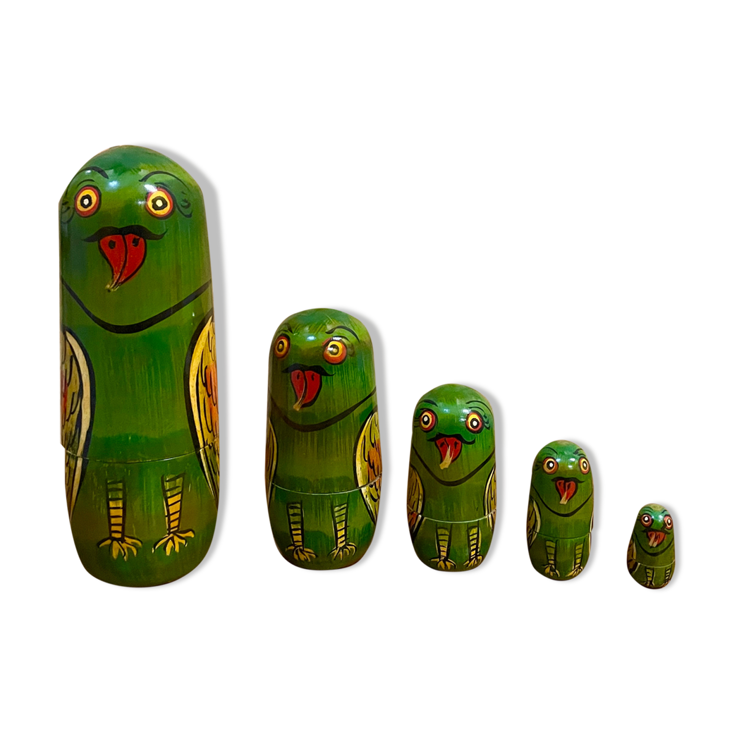 Matriochka perroquet vintage - 5 pièces