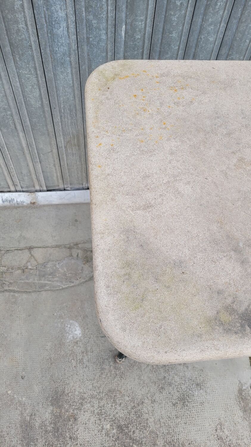 Parisian bistro pedestal table in antique marble