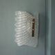 Fischer Leuchten vintage wall light, thick glass and brass wall sconce.
