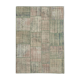 Handmade anatolian overdyed 176 cm x 243 cm grey patchwork rug