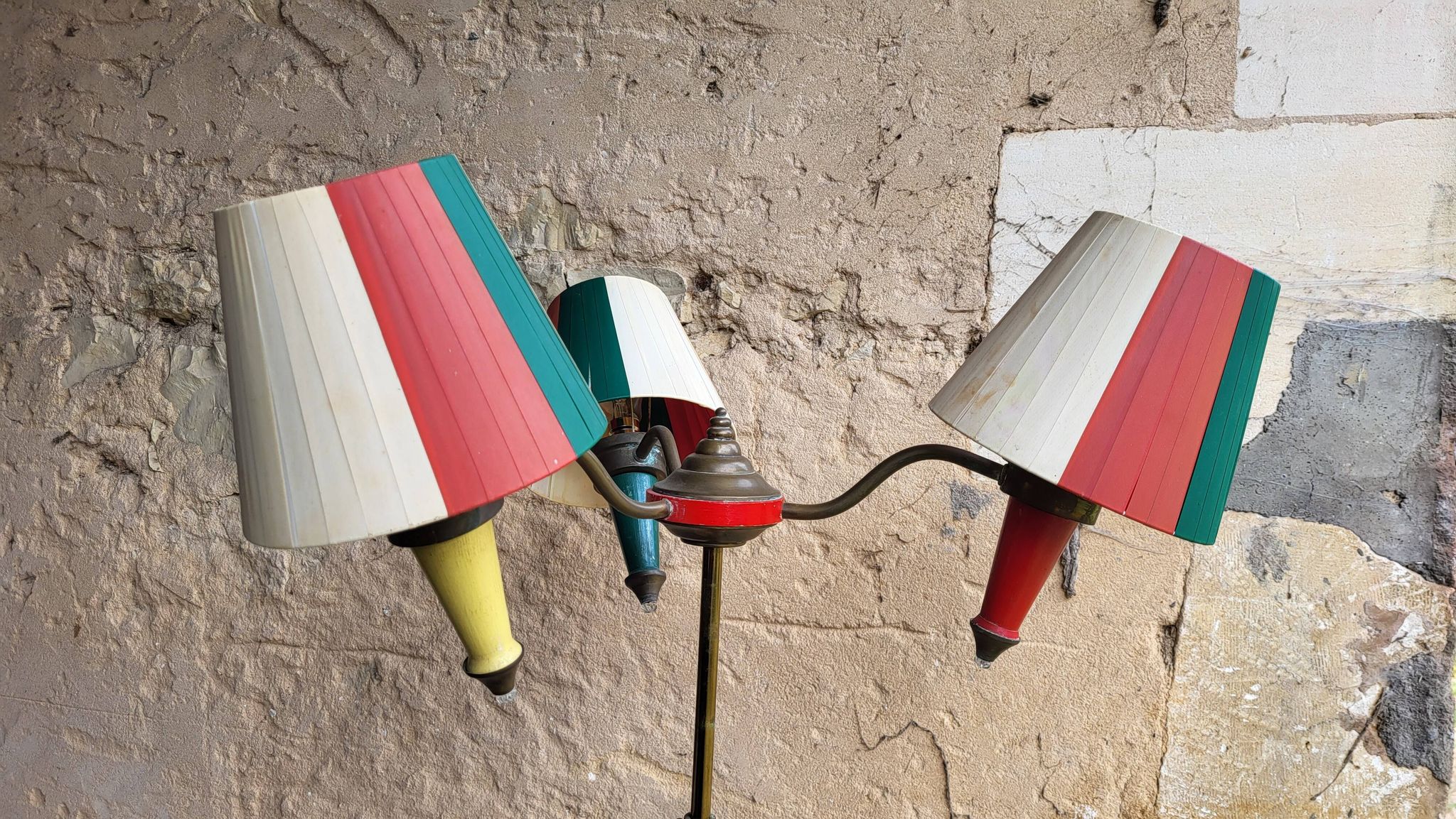 Lampadaire tablette 3 feux vintage années 50