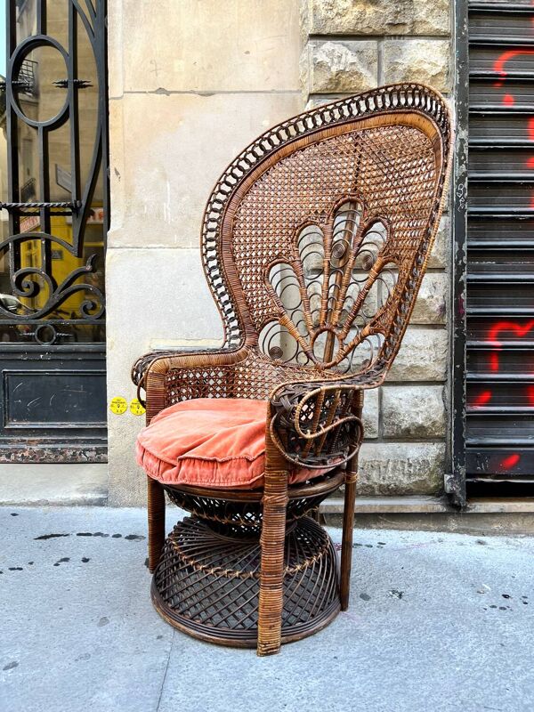 Fauteuil « Emmanuelle » en rotin, 1970