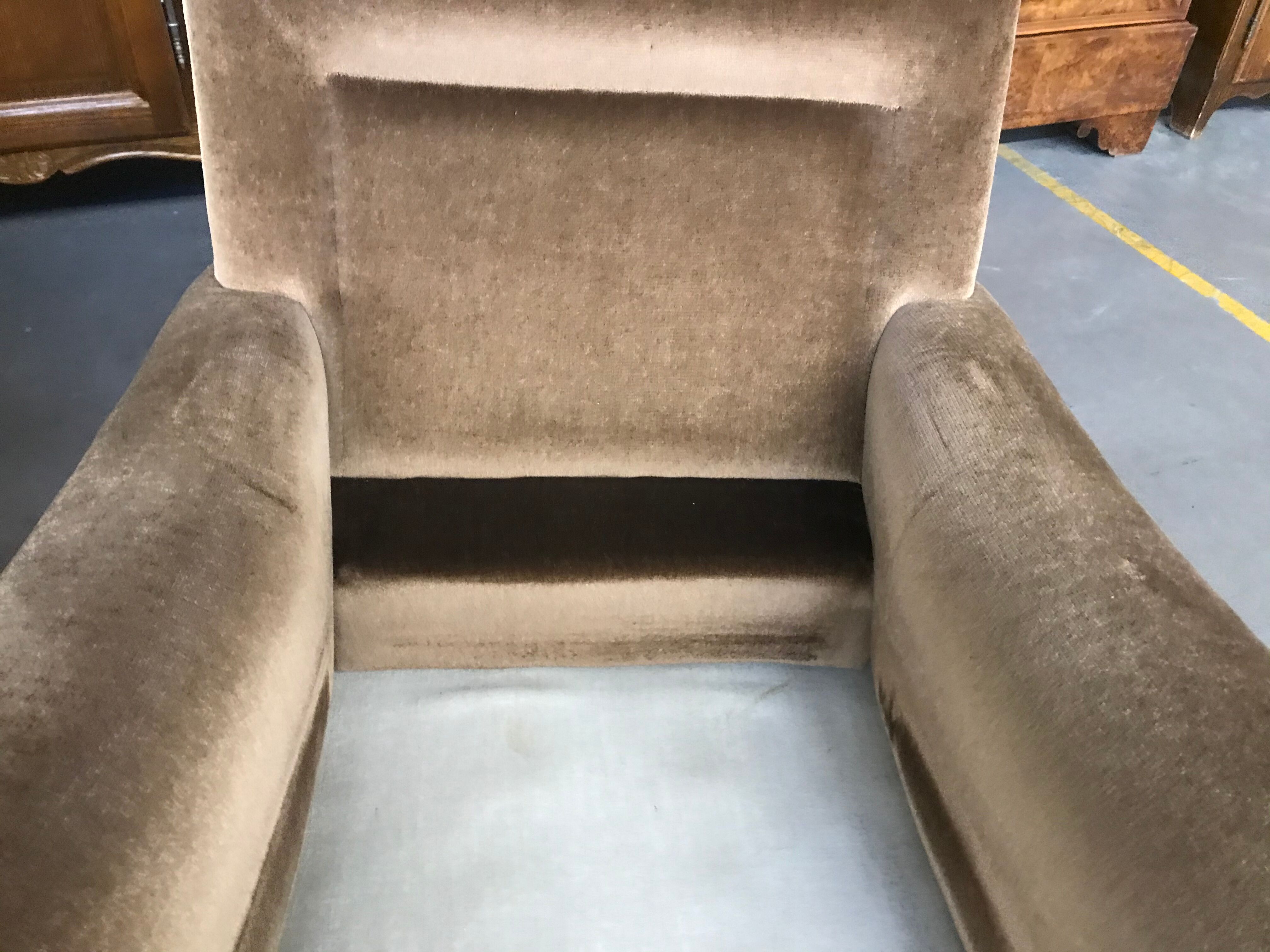 Sofa lounge two velvet armchairs 1970 Sanz