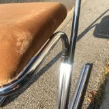 Set de 4 chaises acier chromé et velours