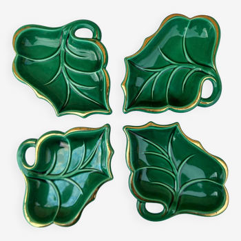 Ensemble de 4 raviers vintage en forme de feuilles