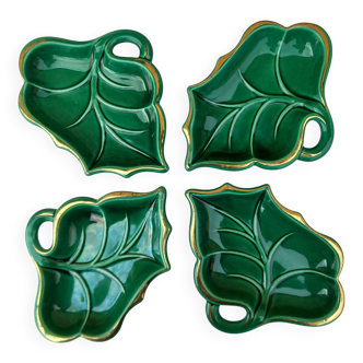 Set of 4 vintage leaf-shaped ravioli
