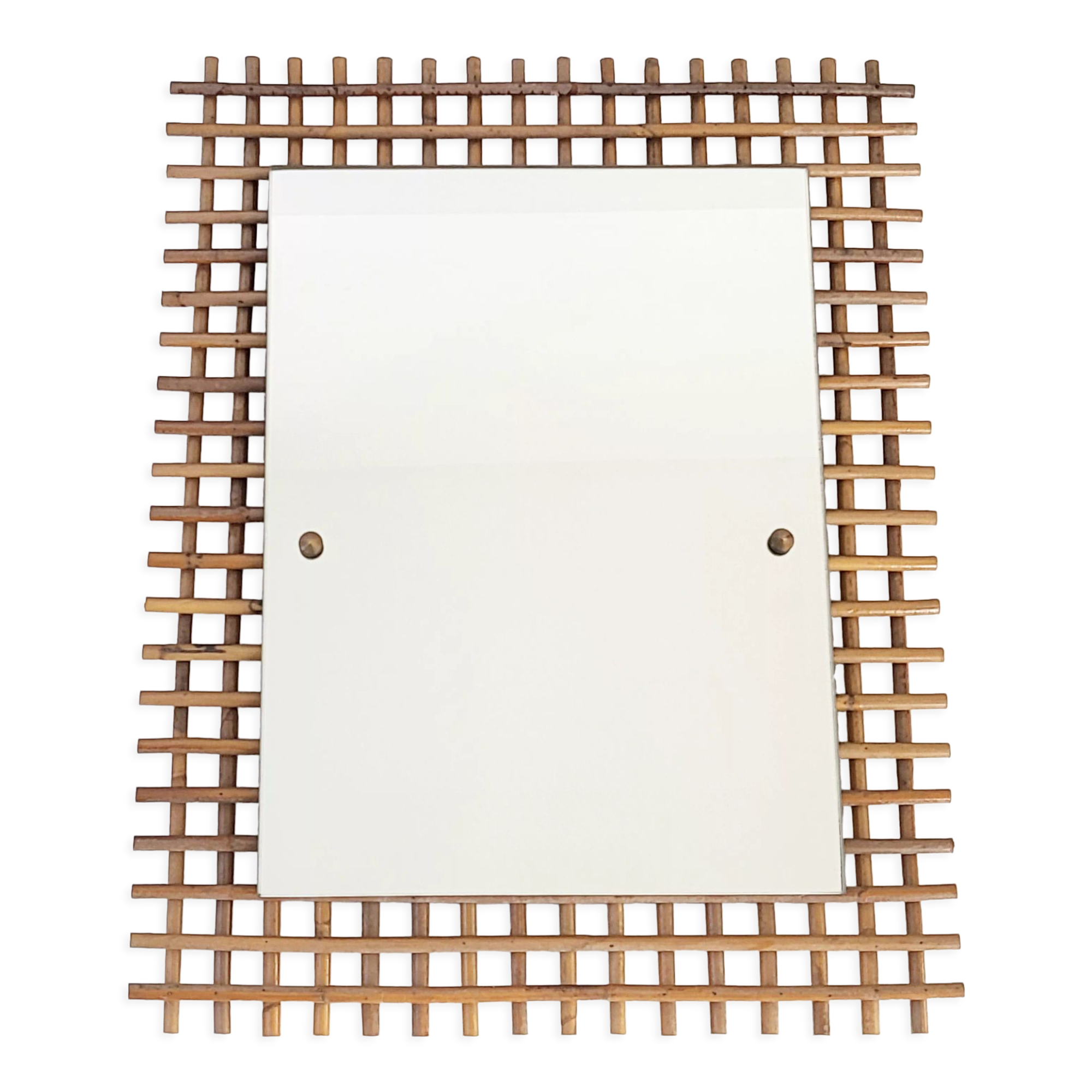 Mirror 65x51cm vintage rattan 1950
