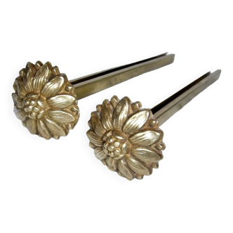 Brass tieback hook, curtain accessory, flower decor