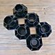 6 cups with black octagonal shaped cups esso collection